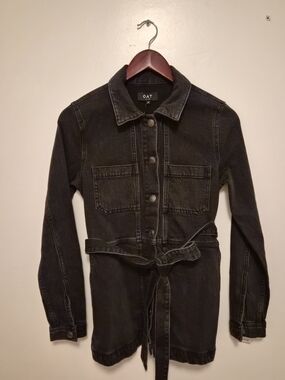 Oat New York Black Denim Belted Jean Jacket